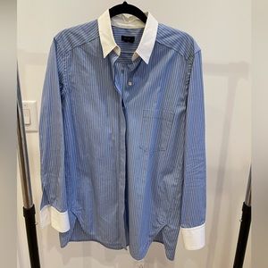 THEORY Striped Classic Button Down